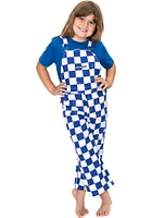 RALLY Toddler Blue Checkered Bib Overall Bottoms Sweatpants