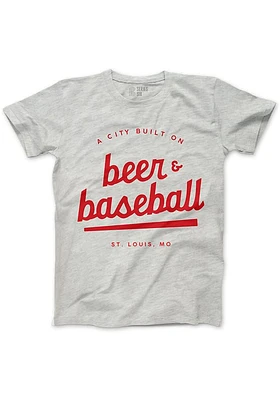 Series Six St Louis Grey Beer and Baseball Short Sleeve Fashion T Shirt