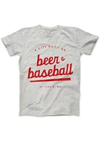 Series Six St Louis Grey Beer and Baseball Short Sleeve Fashion T Shirt