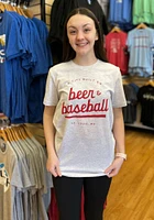 Series Six St Louis Grey Beer and Baseball Short Sleeve Fashion T Shirt