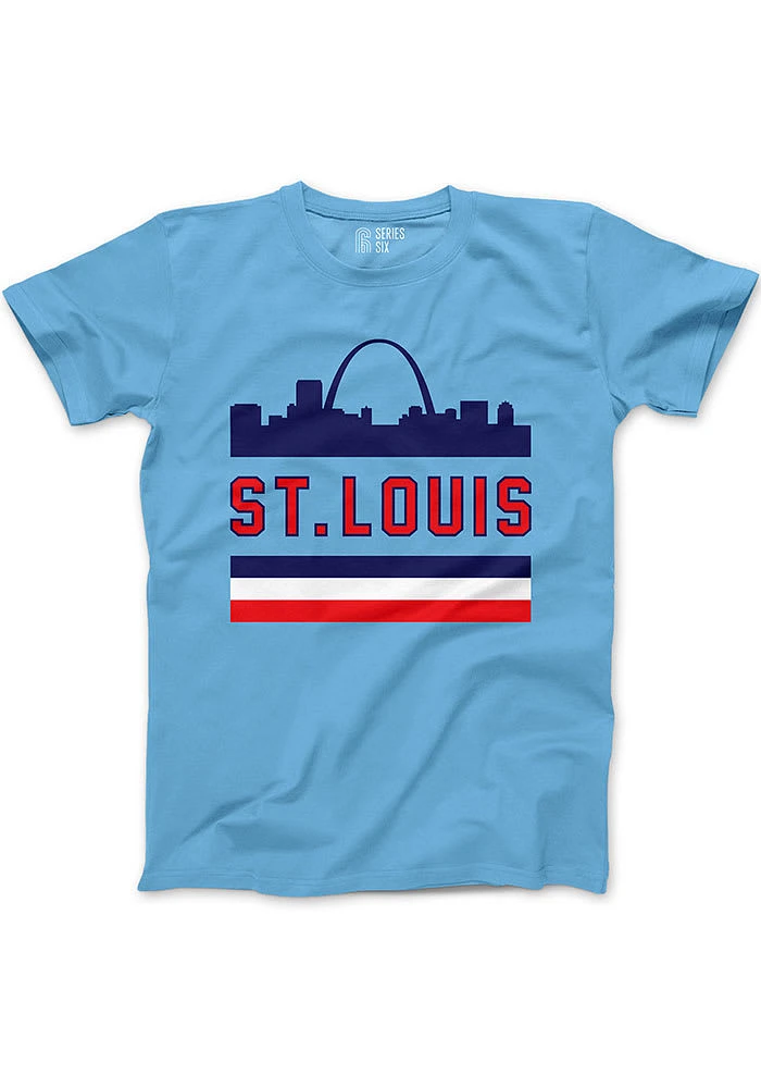 Series Six St Louis Light Blue Skyline Short Sleeve Fashion T Shirt