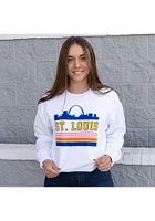 Series Six St Louis Mens White Retro Skyline Long Sleeve Crew Sweatshirt