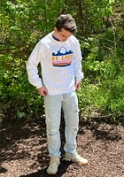 Series Six St Louis Mens White Retro Skyline Long Sleeve Crew Sweatshirt