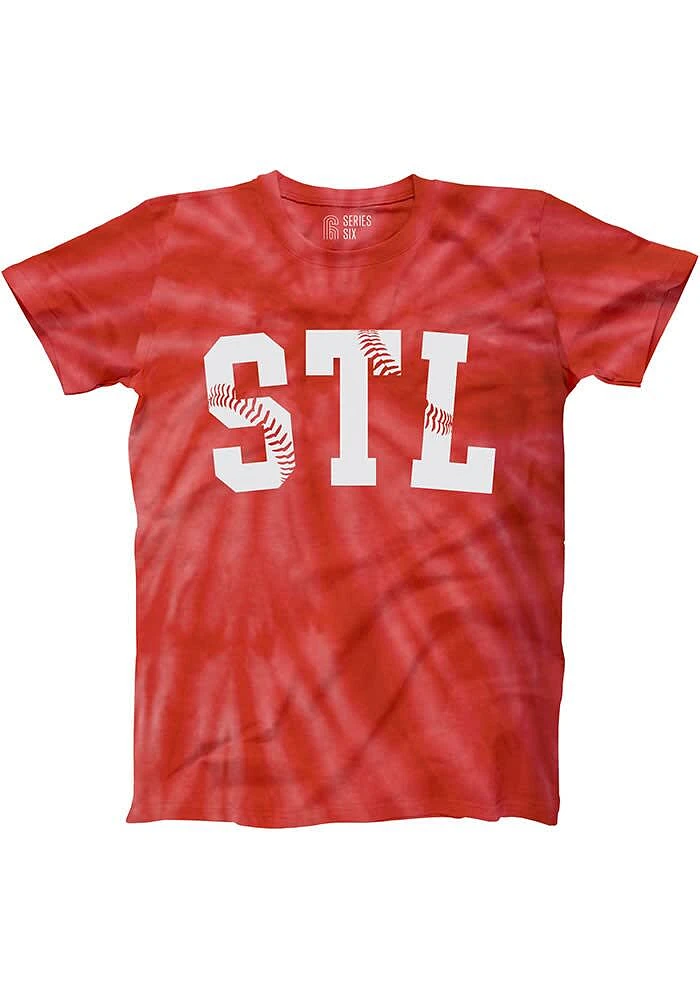 Series Six St Louis Red Initial Stitches Short Sleeve T Shirt