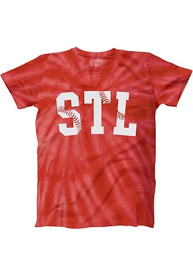 Series Six St Louis Red Initial Stitches Short Sleeve T Shirt