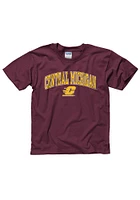 Central Michigan Chippewas Youth Maroon Arch Mascot Short Sleeve T-Shirt