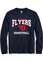 Rally Dayton Flyers Navy Blue Basketball Long Sleeve T Shirt