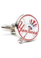 New York Yankees Silver Plated Mens Cufflinks