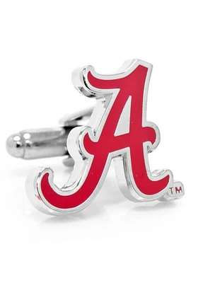 Alabama Crimson Tide Silver Plated Mens Cufflinks