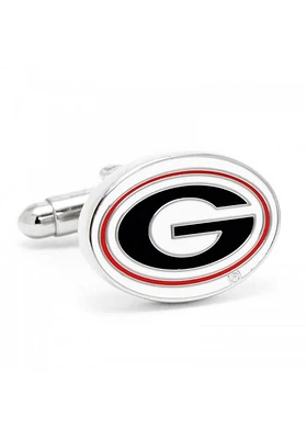 Georgia Bulldogs Silver Plated Mens Cufflinks