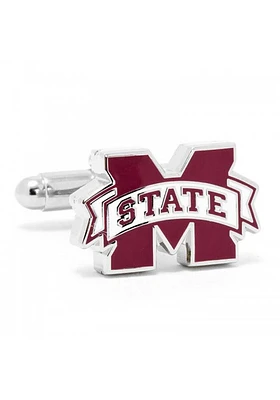 Mississippi State Bulldogs Silver Plated Mens Cufflinks