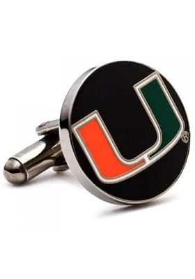 Miami Hurricanes Silver Plated Mens Cufflinks