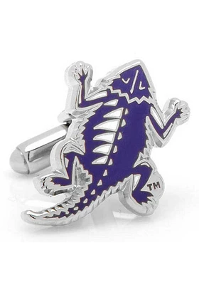 TCU Horned Frogs Silver Plated Mens Cufflinks