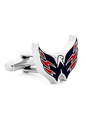 Washington Capitals Silver Plated Mens Cufflinks