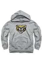 Oakland University Golden Grizzlies Youth Grey Logo Long Sleeve Hoodie