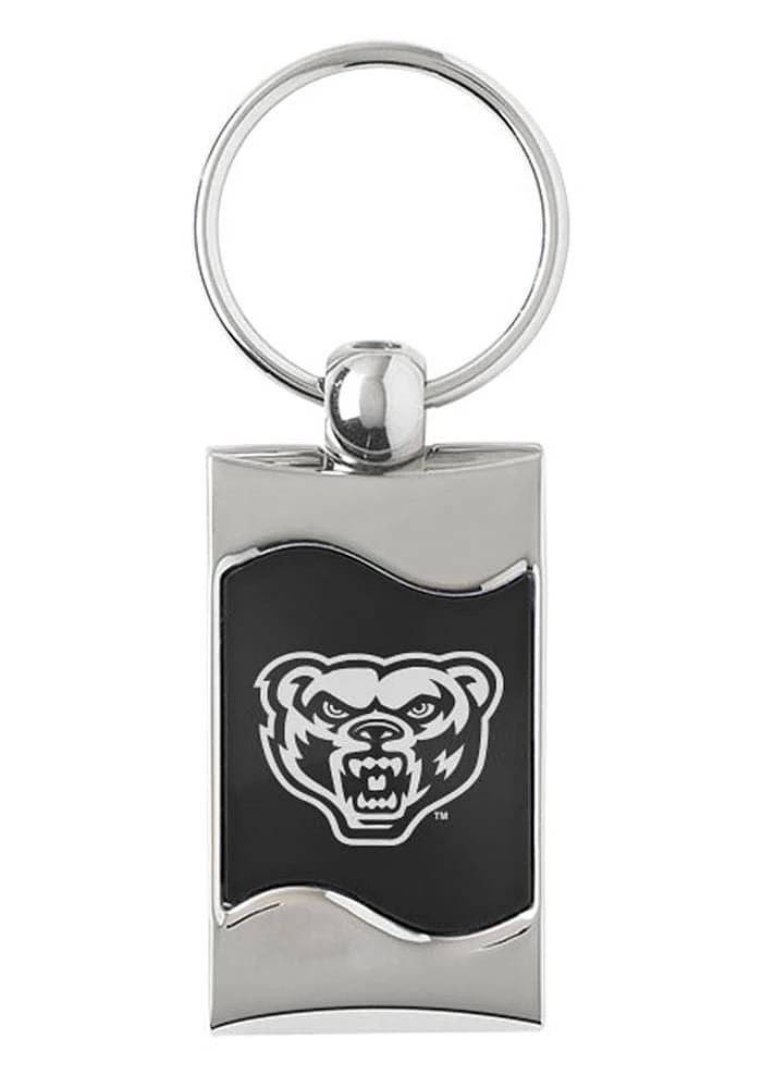 Oakland University Golden Grizzlies Wave Keychain - Black