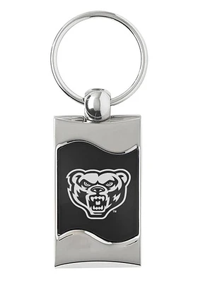 Oakland University Golden Grizzlies Wave Keychain - Black