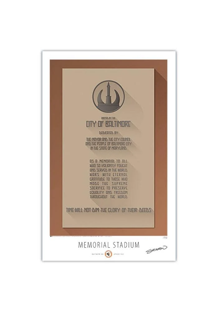 Baltimore Orioles Mem Stadium 17x26 Ltd Ed Ballpark Wall Art
