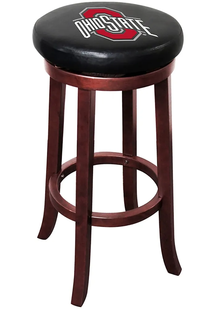 Ohio State Buckeyes 30 Inch Mahogany Wood Pub Stool