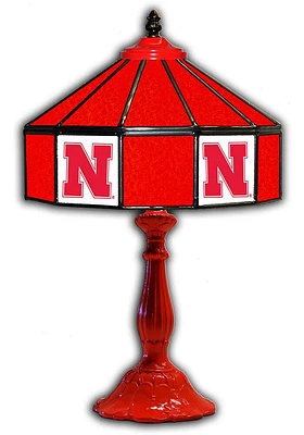 Red Nebraska Cornhuskers 21 Inch Glass Pub Lamp