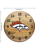 Denver Broncos Oak Barrel Wall Clock