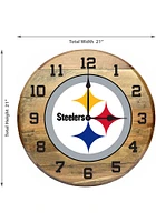 Pittsburgh Steelers Oak Barrel Wall Clock