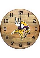 Minnesota Vikings Oak Barrel Wall Clock