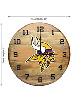 Minnesota Vikings Oak Barrel Wall Clock