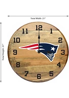 New England Patriots Oak Barrel Wall Clock
