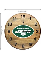 New York Jets Oak Barrel Wall Clock