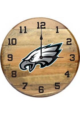 Philadelphia Eagles Oak Barrel Wall Clock