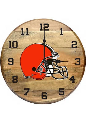 Cleveland Browns Oak Barrel Wall Clock