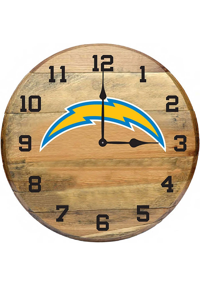 Los Angeles Chargers Oak Barrel Wall Clock