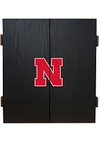Black Nebraska Cornhuskers Fan Dart Board Cabinet