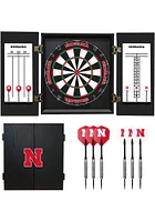 Black Nebraska Cornhuskers Fan Dart Board Cabinet