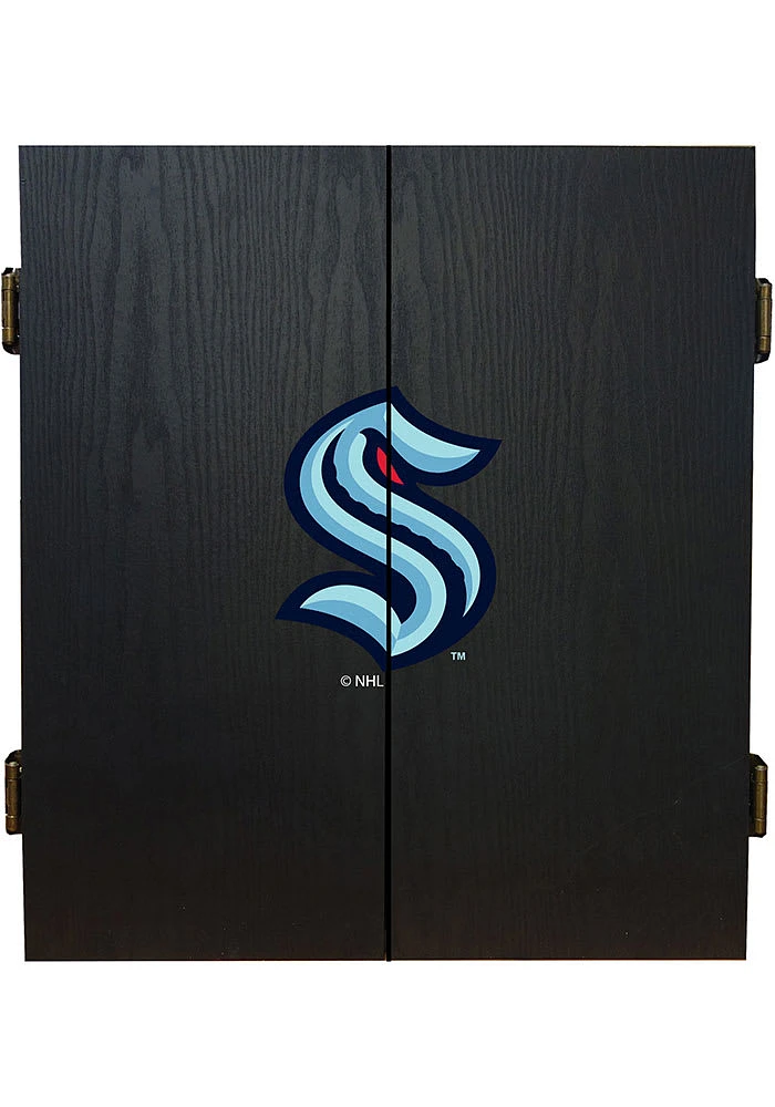 Seattle Kraken Fan Set Dart Board Cabinet