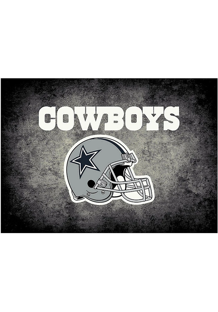 Dallas Cowboys 4x6 Distressed Interior Rug - Black