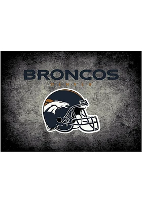 Denver Broncos 4x6 Distressed Interior Rug - Black