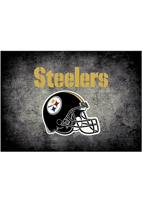 Pittsburgh Steelers 4x6 Distressed Interior Rug - Black