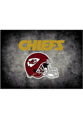 Kansas City Chiefs 4x6 Distressed Interior Rug - Black