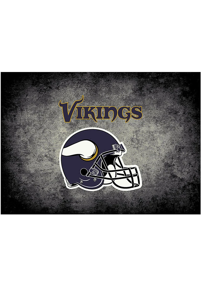 Minnesota Vikings 4x6 Distressed Interior Rug - Black