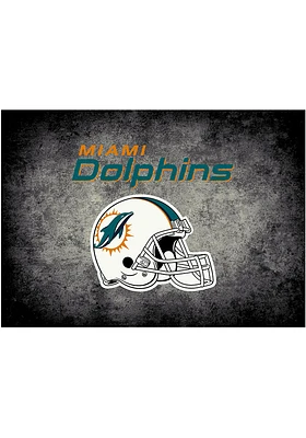 Miami Dolphins 4x6 Distressed Interior Rug - Black