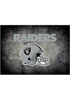 Las Vegas Raiders 4x6 Distressed Interior Rug - Black