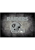 Las Vegas Raiders 4x6 Distressed Interior Rug - Black