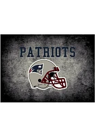 New England Patriots 4x6 Distressed Interior Rug - Black