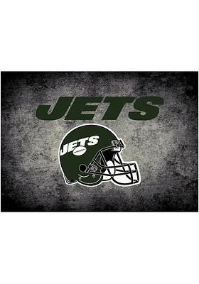 New York Jets 4x6 Distressed Interior Rug - Black