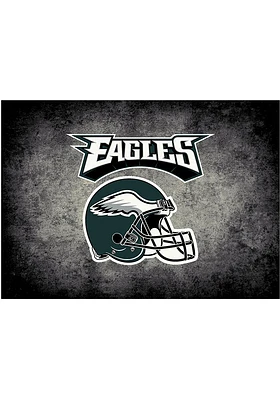 Philadelphia Eagles 4x6 Distressed Interior Rug - Black