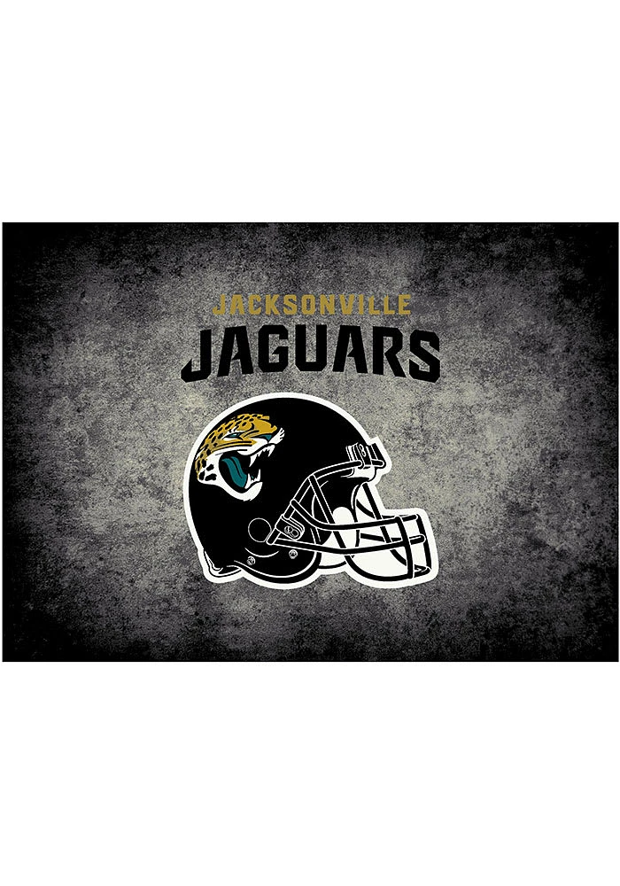 Jacksonville Jaguars 4x6 Distressed Interior Rug - Black
