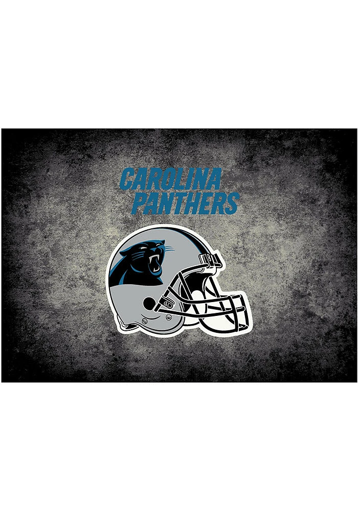 Carolina Panthers 4x6 Distressed Interior Rug - Black