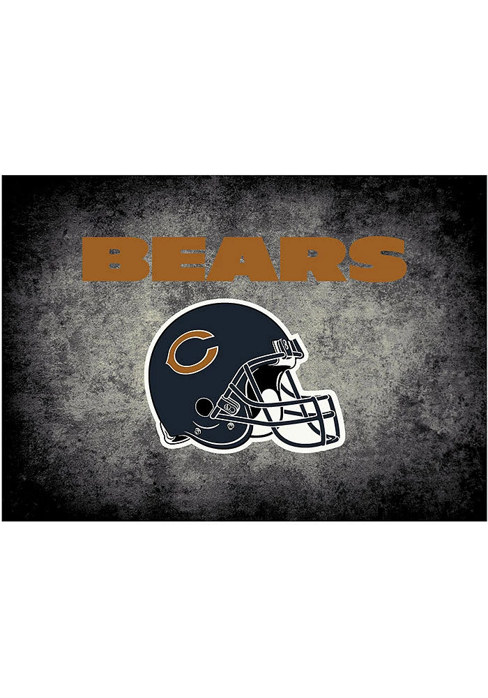 Chicago Bears 4x6 Distressed Interior Rug - Black